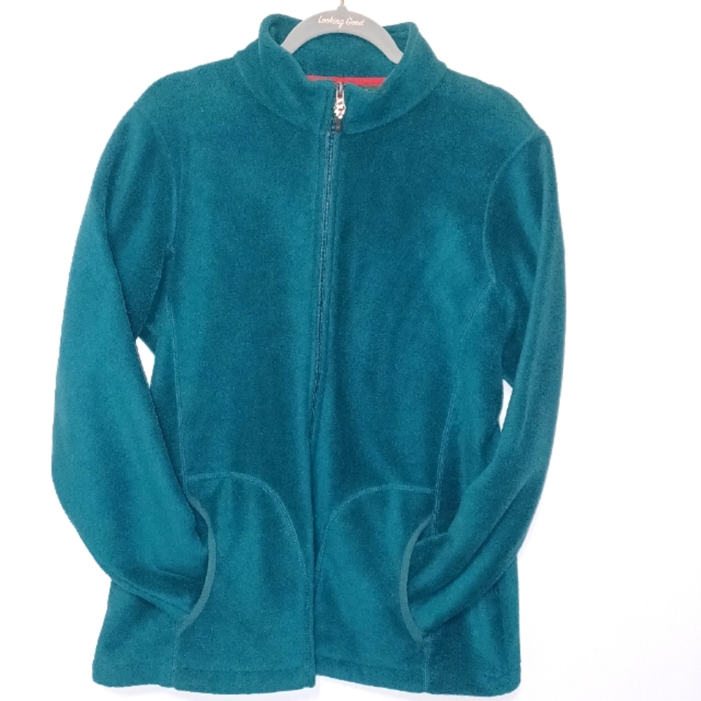 Woolrich Zip-up Fleece Deep Atlantic (Green) Pockets Women's Size Large
